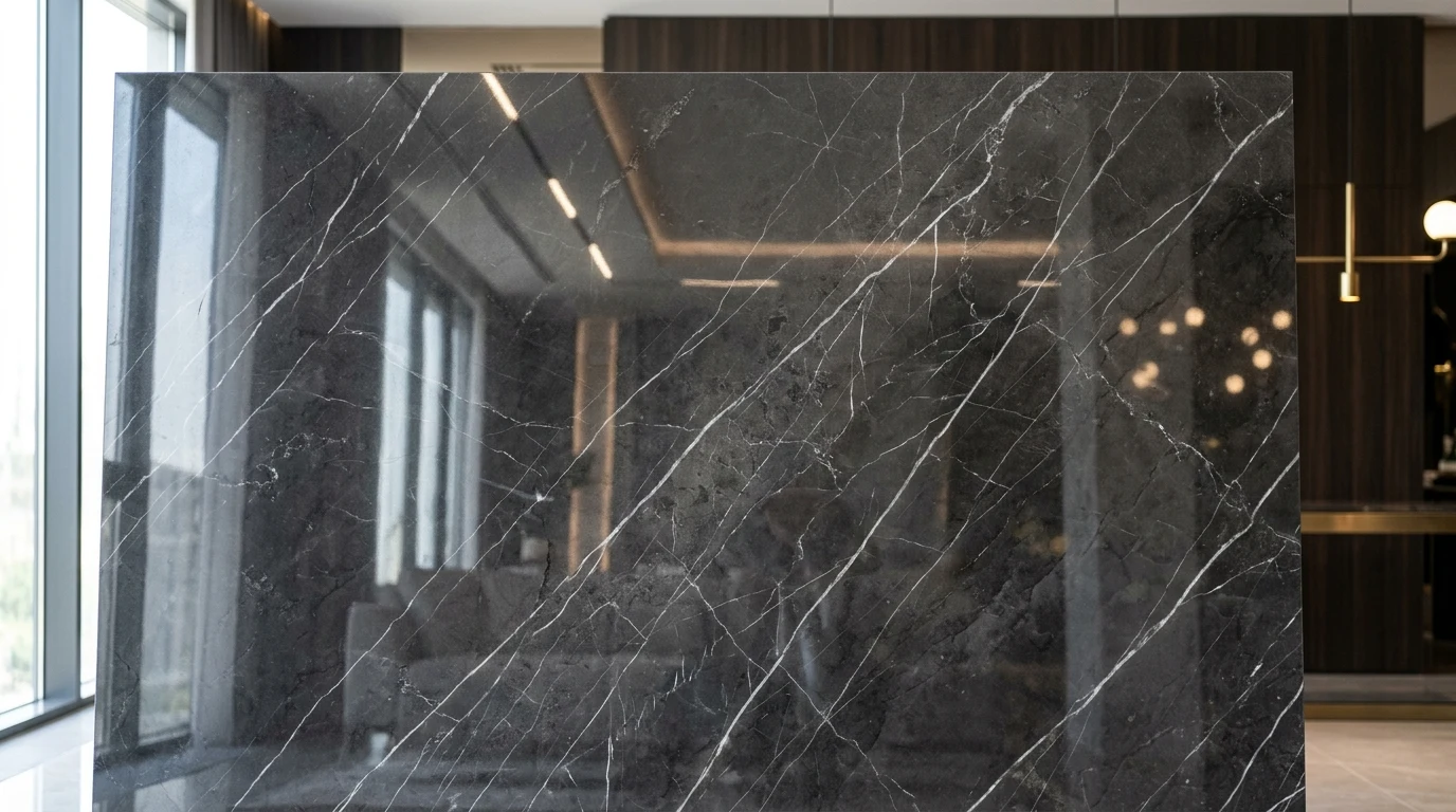 Pietra Grey Iranian marble slab - Grey Saint Laurent marble supplier Kishangarh